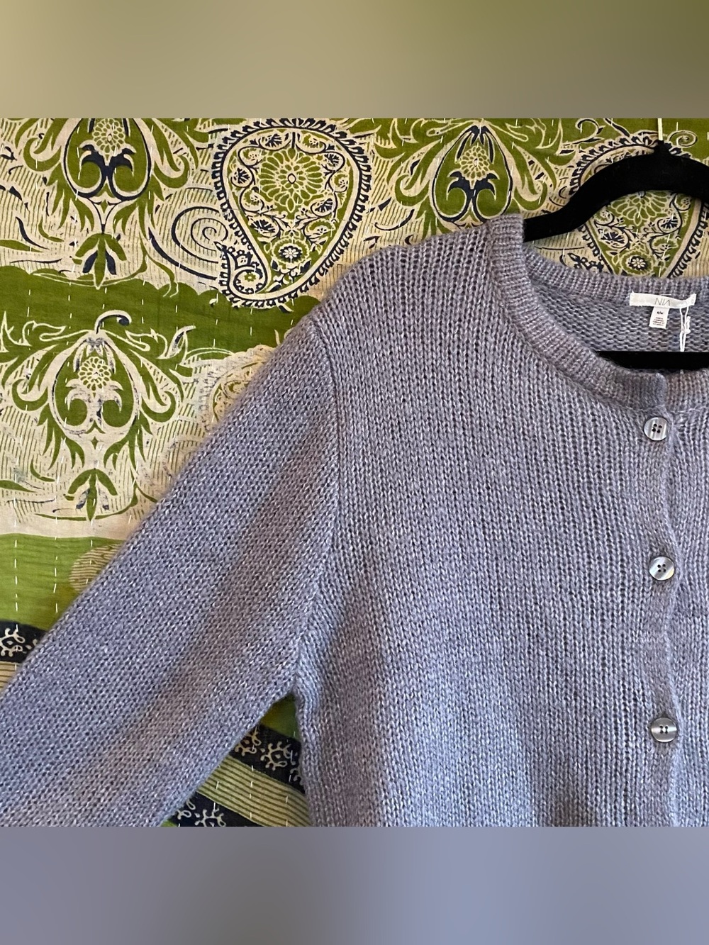NWT Nia the Brand Grey Ariana Soft Girl Minimalist Cardigan Size Small/ Medium - Picture 8 of 14